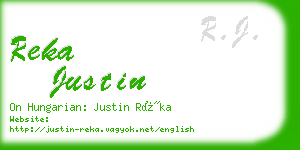 reka justin business card